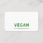 Vegan Happy Quote Business Visitekaartje (Achterkant)
