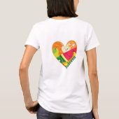 Vegan Heart Colorful Fruits Statement T-shirt (Achterkant)