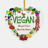 Vegan Heart Keramisch Ornament (Voorkant)