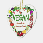 Vegan Heart Keramisch Ornament (Links)