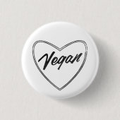 VEGAN Heart Pin Badge Ronde Button 3,2 Cm (Voorkant)