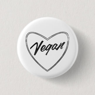 VEGAN Heart Pin Badge Ronde Button 3,2 Cm