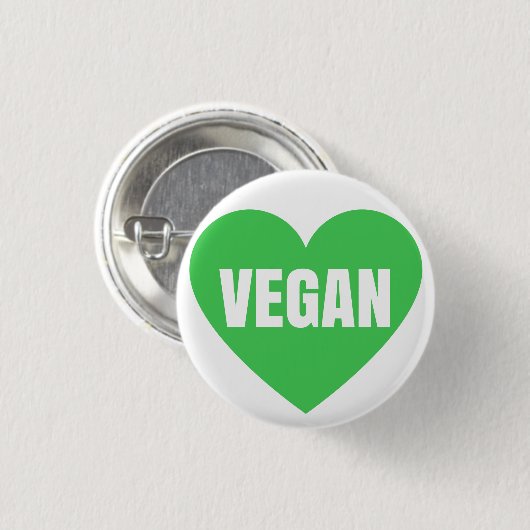VEGAN HEART RONDE BUTTON 3,2 CM (Voorkant /achterkant)
