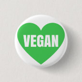 VEGAN HEART RONDE BUTTON 3,2 CM (Voorkant)
