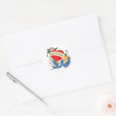 Vegan Heart Tattoo Ronde Sticker (Envelop)