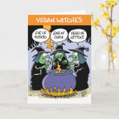Vegan heksen Halloween Kaart (Gele Bloem)