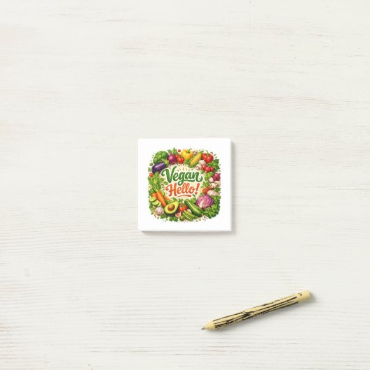 Vegan Hello Post‑It Notities Post-it® Notes (Op bureau)