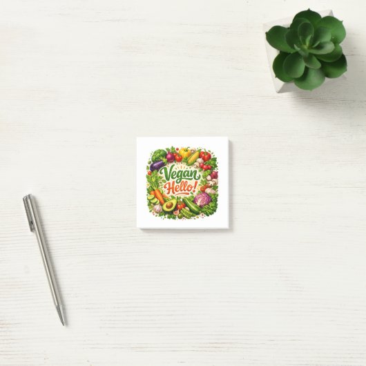 Vegan Hello Post‑It Notities Post-it® Notes (Kantoor)