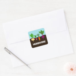 Vegan - herbivore kleurrijke groenten, aangepast vierkante sticker