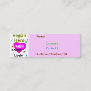 Vegan Hero Pink Mini Visitekaartje