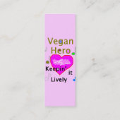 Vegan Hero Pink Mini Visitekaartje (Achterkant)