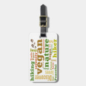Vegan Hiker Hiking Word Cloud Bagagelabel (Voorkant verticaal)