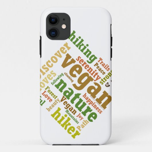 Vegan Hiker Hiking Word Cloud Case-Mate iPhone Case (Achterkant)