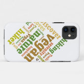 Vegan Hiker Hiking Word Cloud Case-Mate iPhone Case (Achterkant (horizontaal))
