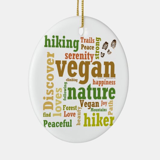 Vegan Hiker Hiking Word Cloud Ornament 2021 (Rechts)