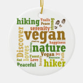 Vegan Hiker Hiking Word Cloud Ornament 2021 (Voorkant)