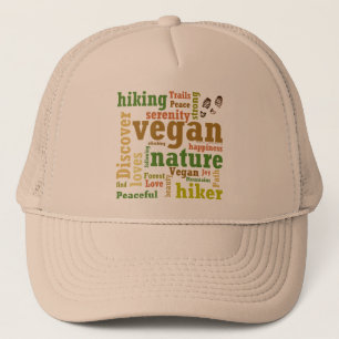 Vegan Hiker Hiking Word Cloud Trucker Pet