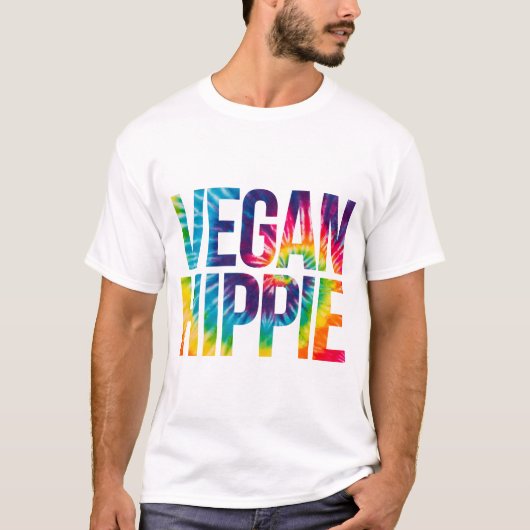 Vegan Hippie Tie Dye Funny Hippie Vegan T-shirt (Voorkant)