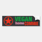 Vegan Homo Commie bumpersticker (Voorkant)