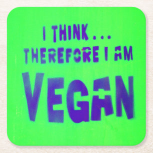 Vegan houdt van dieren eet planten kartonnen onderzetters