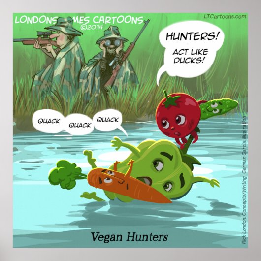 Vegan Hunters Funny Quality Glossy Funny Poster (Voorkant)