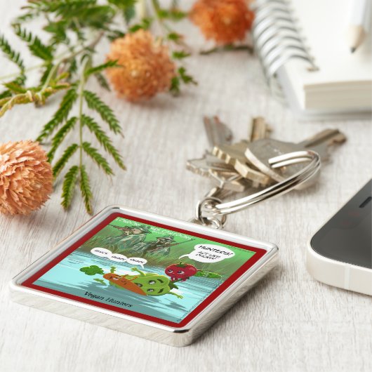 Vegan Hunters Funny Sleutelhanger (Zijkant)