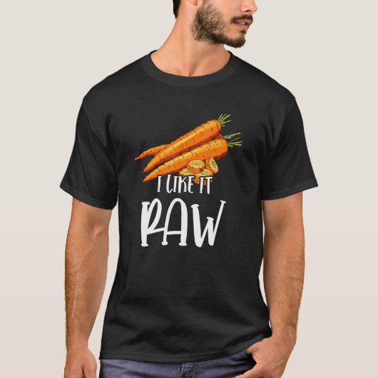 Vegan I like it raw carrot Vegetarian T-shirt (Voorkant)