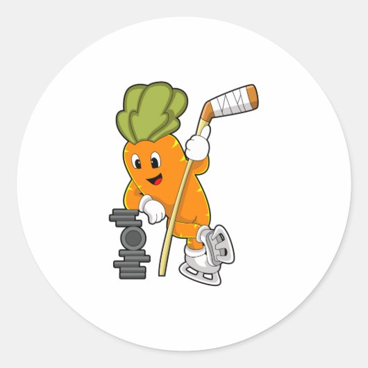 Vegan Ice hockey Ice hockey stick Ronde Sticker (Voorkant)