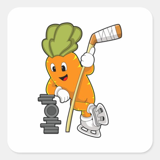 Vegan Ice hockey Ice hockey stick Vierkante Sticker (Voorkant)