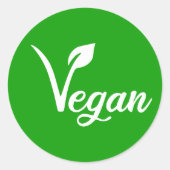 Vegan Identification Label, Ronde Sticker (Voorkant)