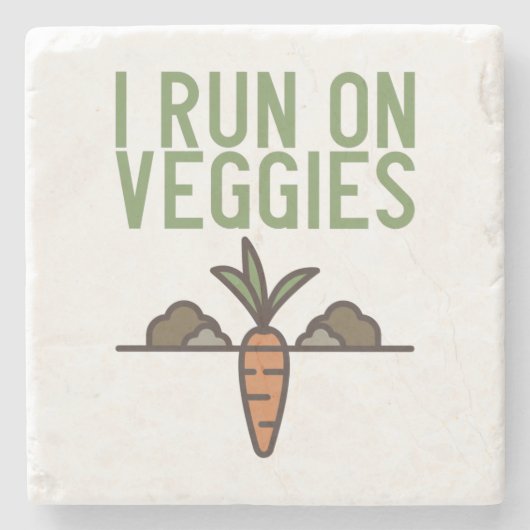 Vegan - Ik loop op Veggies Stenen Onderzetter (Voorkant)