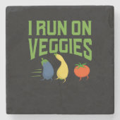 Vegan - Ik loop op Veggies Stenen Onderzetter (Voorkant)