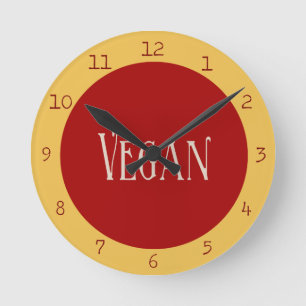 Vegan in a Red Circle Ronde Klok
