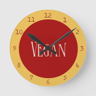 Vegan in a Red Circle Ronde Klok