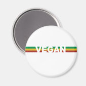 Vegan in Rasta Stripes Magneet (Voorkant / Achterkant)