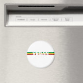 Vegan in Rasta Stripes Magneet (Insitu (Vaatwasser))