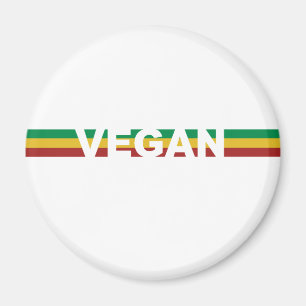 Vegan in Rasta Stripes Magneet