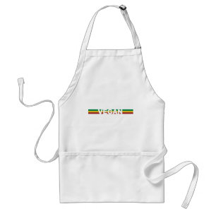 Vegan in Rasta Stripes Standaard Schort