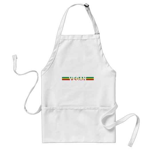 Vegan in Rasta Stripes Standaard Schort (Voorkant)