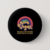 Vegan Inspirerend Retro  Werelddag Vegani Ronde Button 5,7 Cm (Voorkant)