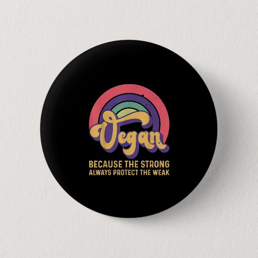 Vegan Inspirerend Retro  Werelddag Vegani Ronde Button 5,7 Cm (Voorkant)