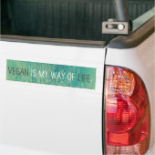 Vegan is mijn manier van leven - groen plant ontwe bumpersticker (Op Truck)