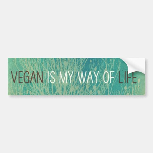 Vegan is mijn manier van leven - groen plant ontwe bumpersticker (Voorkant)