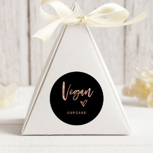 Vegan Item   Modern Casual script en hartslag Ronde Sticker