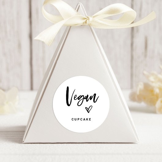 Vegan Item | Modern Casual script en hartslag Ronde Sticker