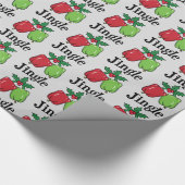 Vegan Jingle Bell Peppers kerstpapier Cadeaupapier (Hoek)