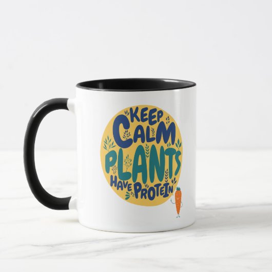 Vegan Keep Calm Planten Hebben Eiwitten Vegetarisc Mok (Links)