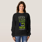 Vegan Keep Calm Planten hebben proteïne Trui (Voorkant volledig)