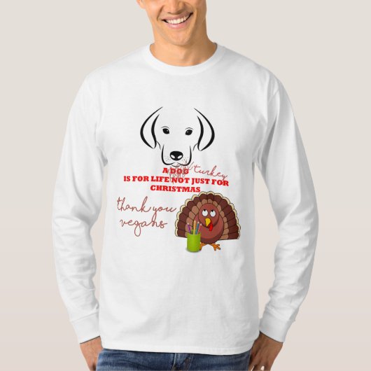 Vegan Kerstjumper Long hoes T-shirt (Voorkant)
