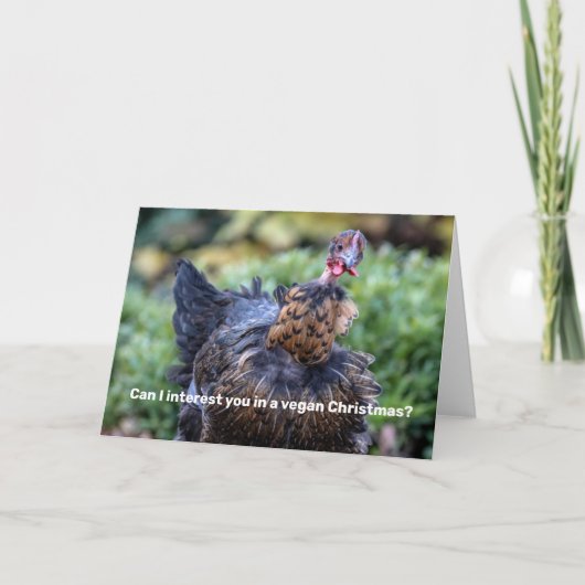 Vegan Kerstmis Feestdagen Kaart (Voorkant)